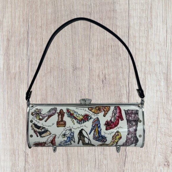 2008 LITTLE EARTH LittleEarth High Heel Shoes Clutch Metal Cylinder Purse 12.5\